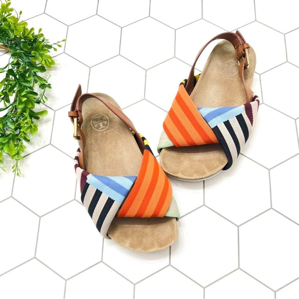 Tory Burch Corey Stripe Sandal Size 6